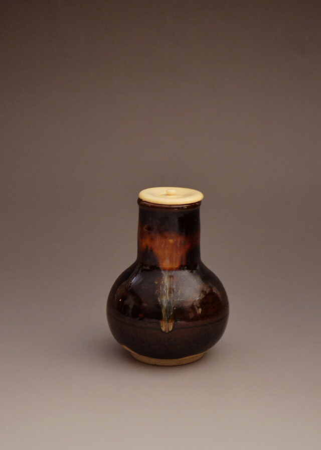 鶴首茶入 桶谷定一作 茶道具 茶入 Antique Sam's Collection