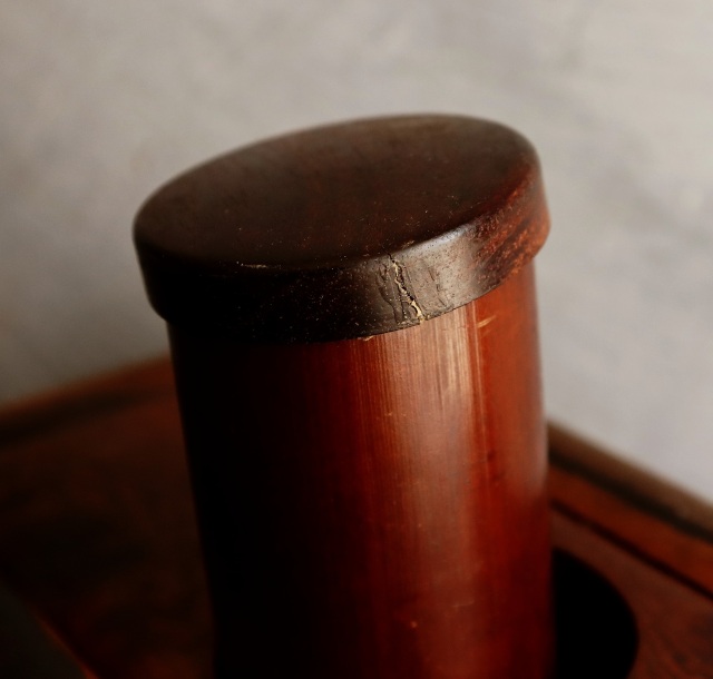 小さな長火鉢 手あぶり 民具 木製火鉢 卓上火鉢 古家具 風炉 欅Antique