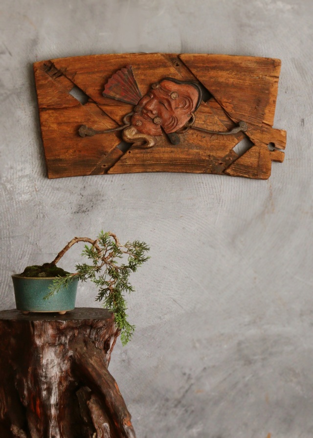 船板古材 翁 奈良一刀彫 古道具 骨董 古美術 アンティーク 侘び寂