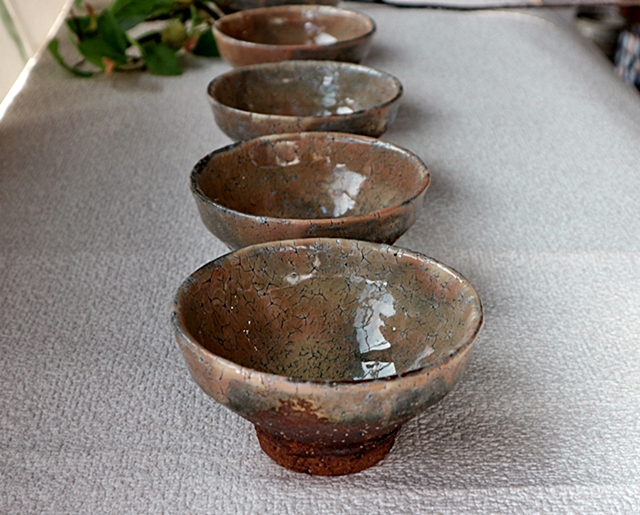 汲出し 湯呑 陶器 萩焼 黒田岳 鬼萩汲出碗揃え（5客セット） 山帰来