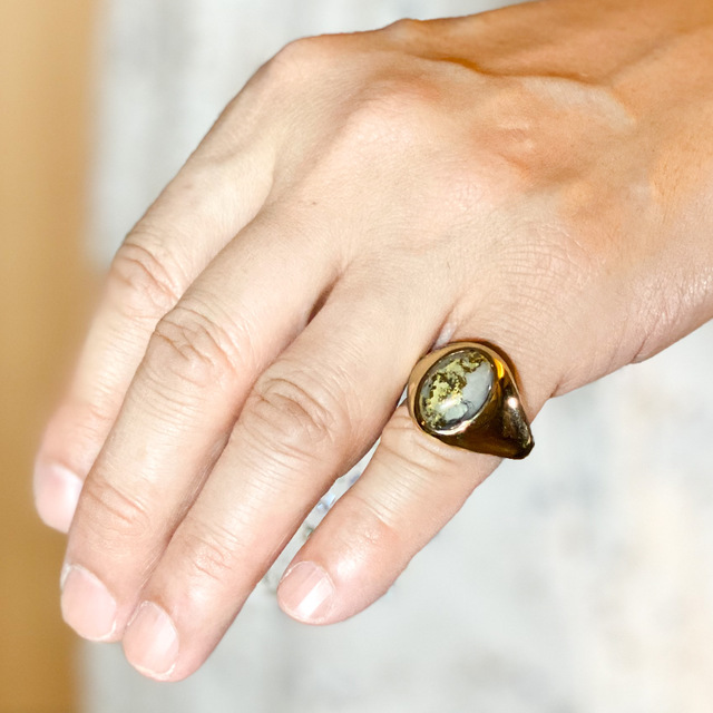 天然石ゴールド k18 goldリング 241 | ターコイズ・メンズシルバー