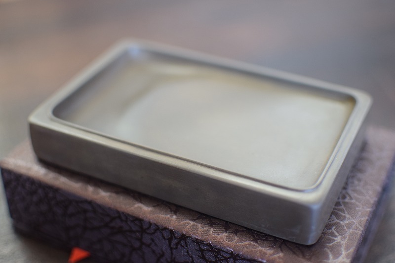 玫瑰紫澄泥福自天来硯 澄泥硯 木箱 質問コメント受付中 玫瑰紫澄泥福自