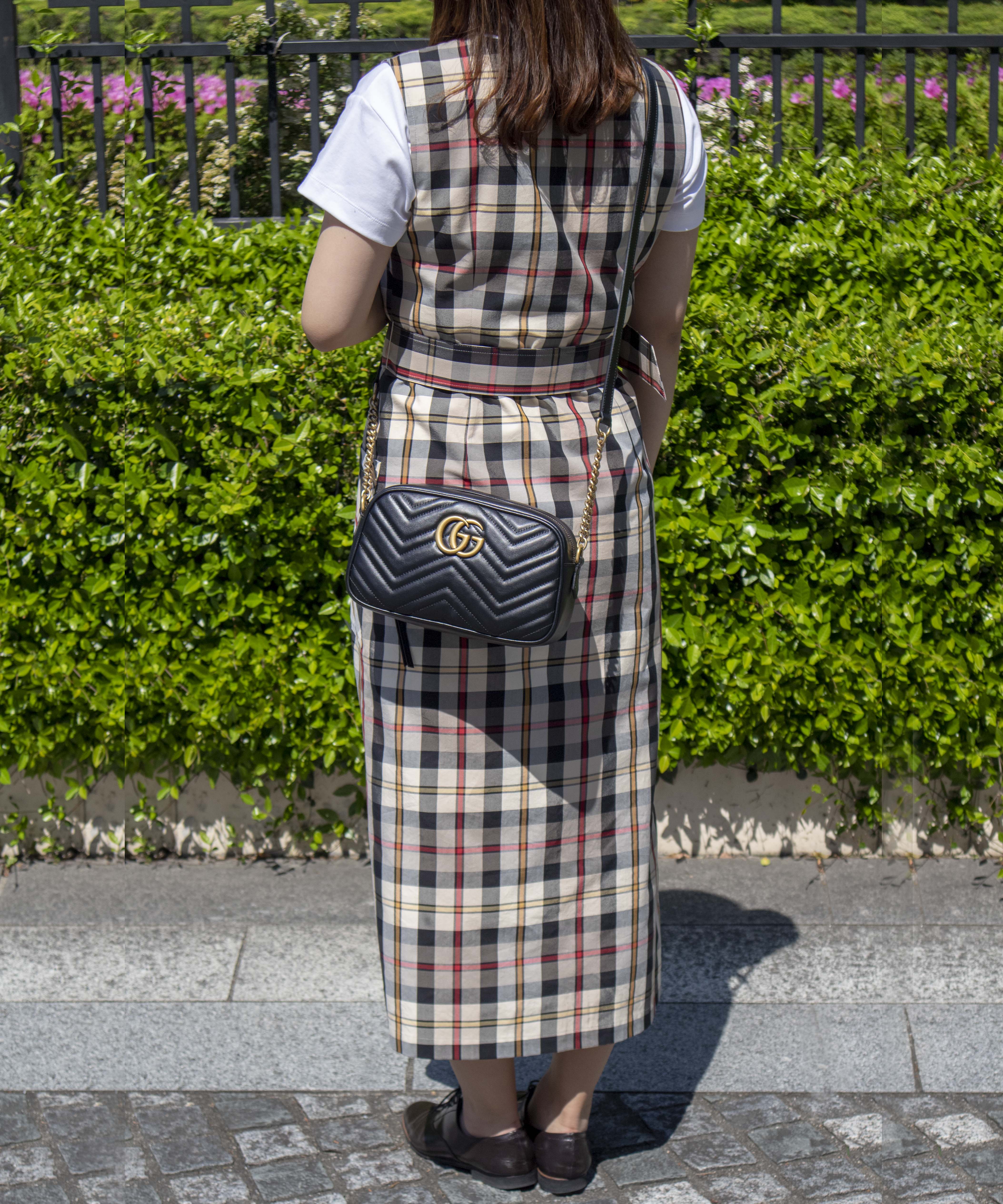 GGマーモント〕キルティング スモール ショルダーバッグ ブラック