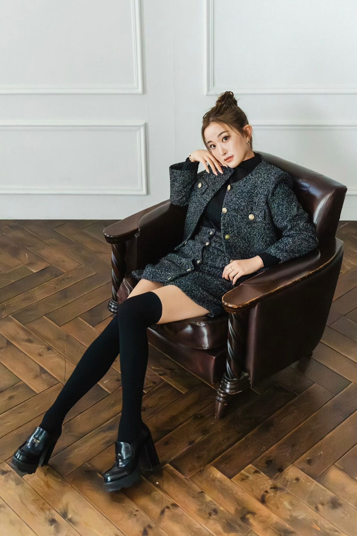 Glitter tweed jacket – shéller / シェリエ