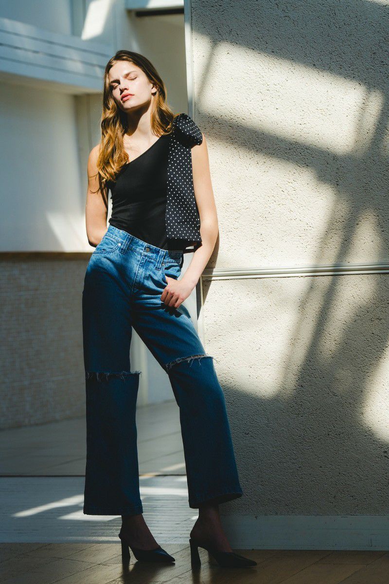 one shoulder ribbon tops – shéller / シェリエ