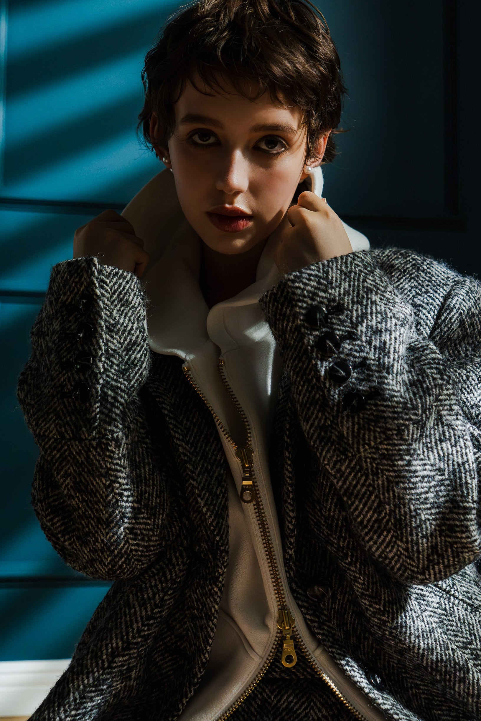 Herringbone Over Size Jacket Coat – shéller / シェリエ