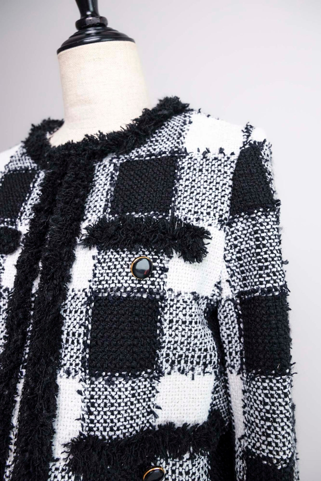 gingham tweed jacket – shéller / シェリエ