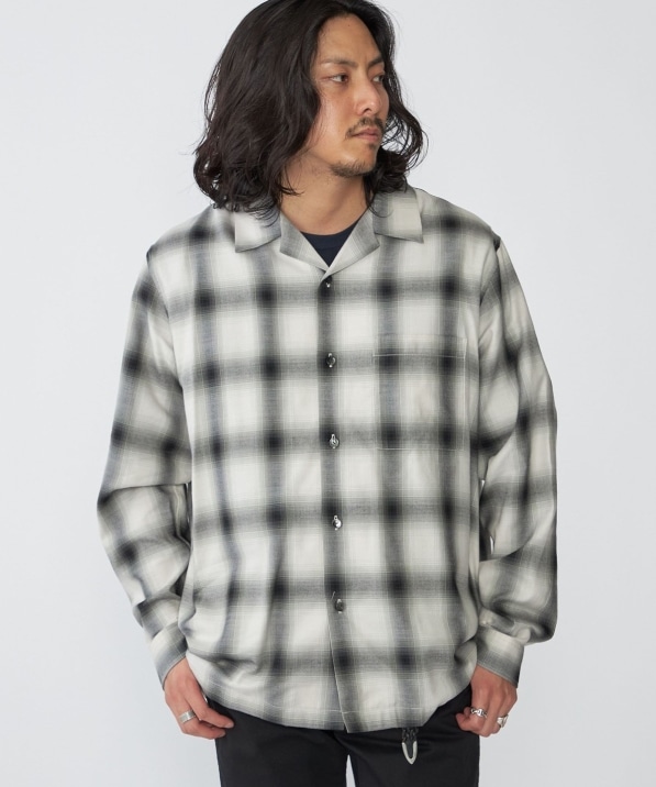 SHIPS: オンブレ チェック オープンカラー シャツ｜ SHIPS 公式サイト