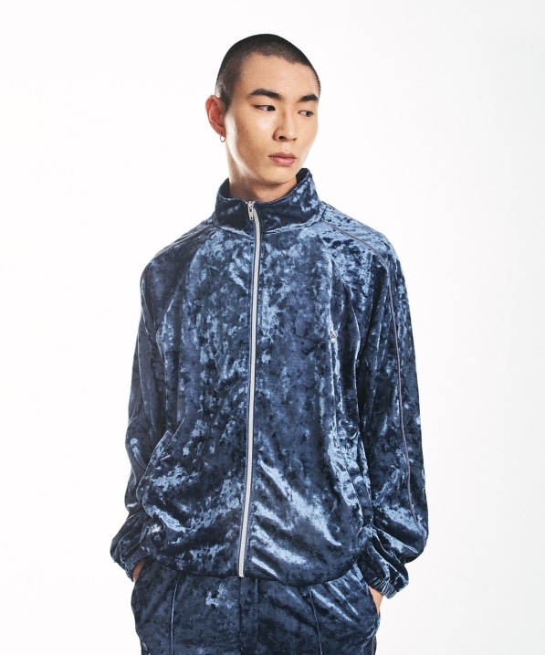 AMIRI クラッシュベロア トラックジャケット ブラック L AMIRI ベロア