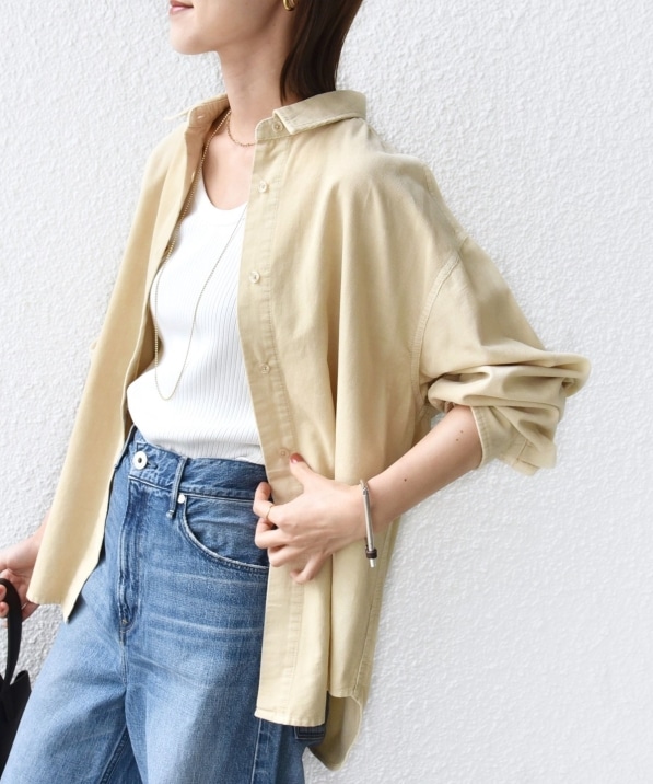 WEB限定】〈洗濯機可能〉コーデュロイ ギャザー シャツ 羽織｜ SHIPS