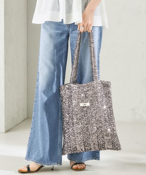 一部追加予約》【一部SHIPS別注】Uhr: スパンコール トート バッグ