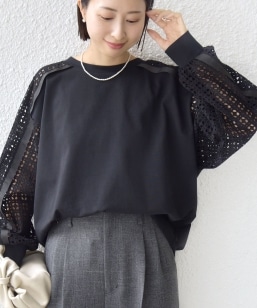 SHIPS any:〈洗濯機可能〉サテン レースカラー ブラウス｜ SHIPS 公式