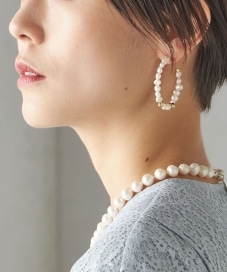 最終価格※】スイートピー1.5㎝フープ シャンパンベージュ系淡水パール