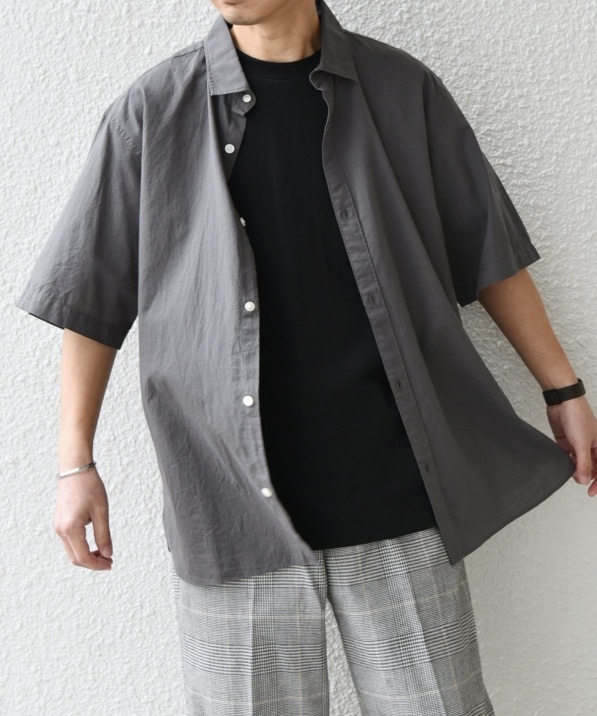 SHIPS any:〈洗濯機可能〉コットン/リネン レギュラーカラー シャツ