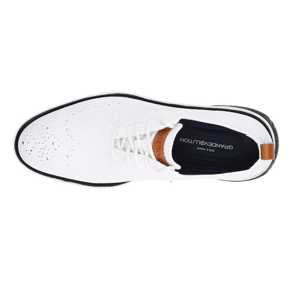Shop White Mens Cole Haan Grand Evolution Perforated Lace Up