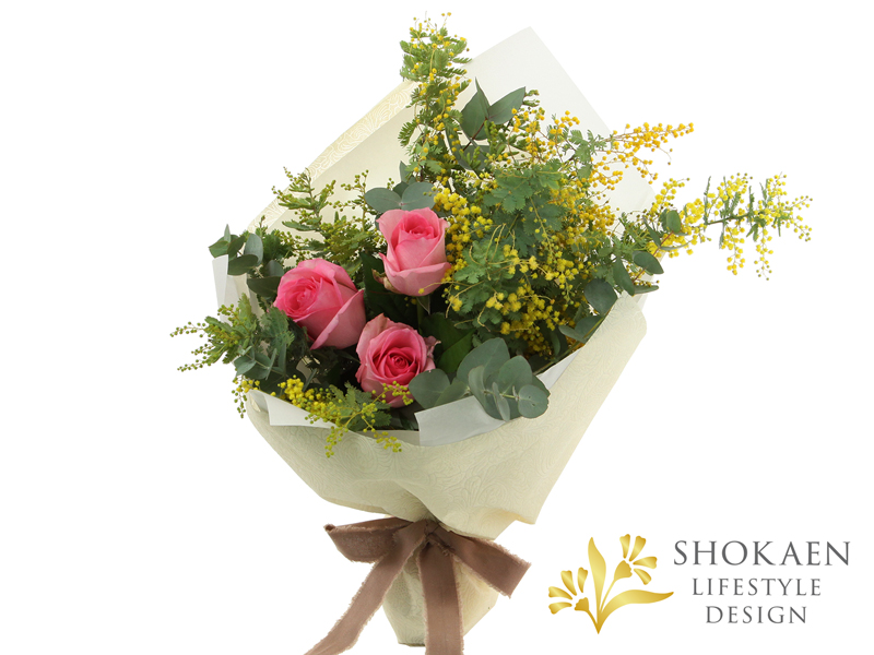 花束0152】ミモザ・ロゼ(P)ー 春のやさしい時間ー - 株式会社正花園