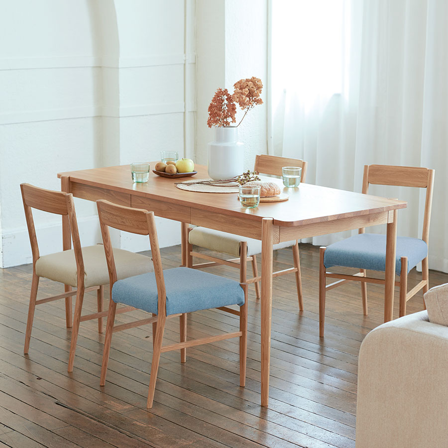 SIEVE デント・ステイ ダイニングテーブル M 5点セット 4人掛け(M