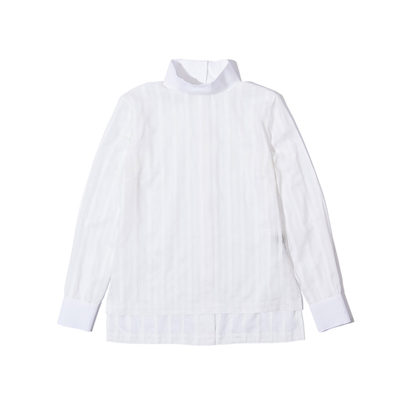 ハイネックストライプシャツ ホワイト | SINME