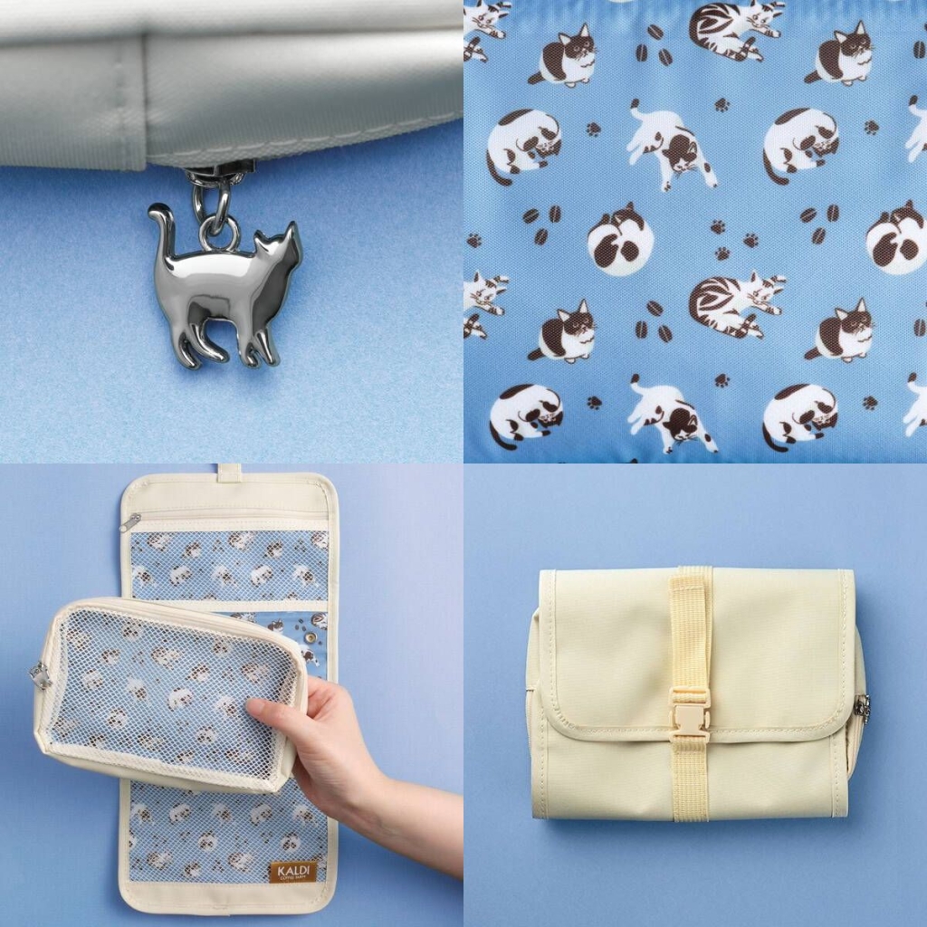 カルディ 猫柄ポーチ付き「ニャンコーヒー&吊るせるマルチポーチセット