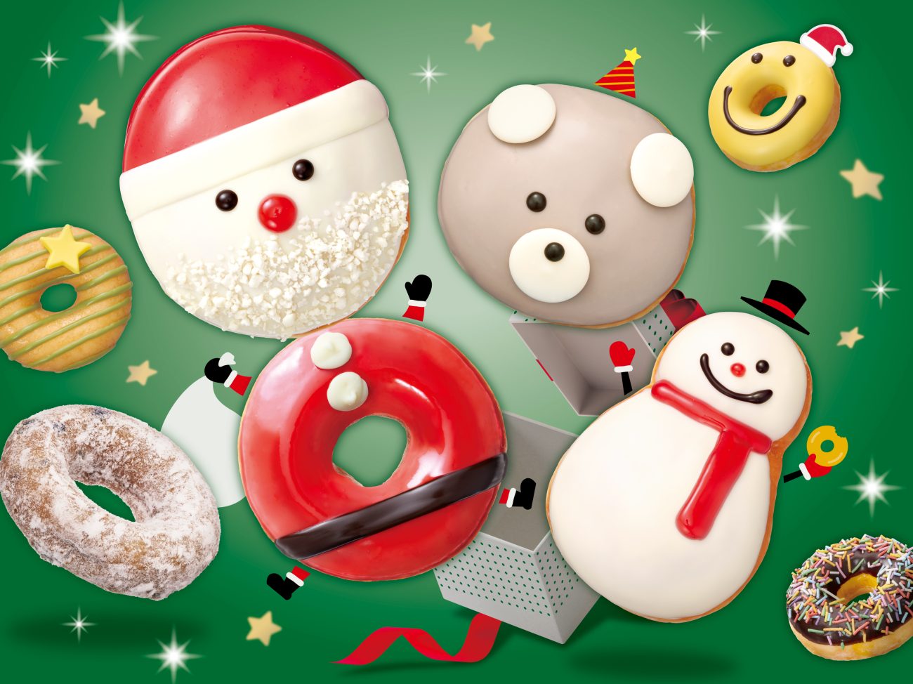 サンタ&スノーマンのドーナツが今年も登場、「ダズン ボックス」や