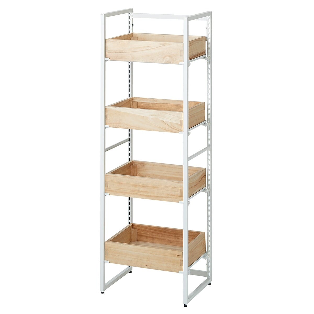 ボックスフレーム 陳列什器 高さ10cm ボックス展開 4段 ホワイト〔スト