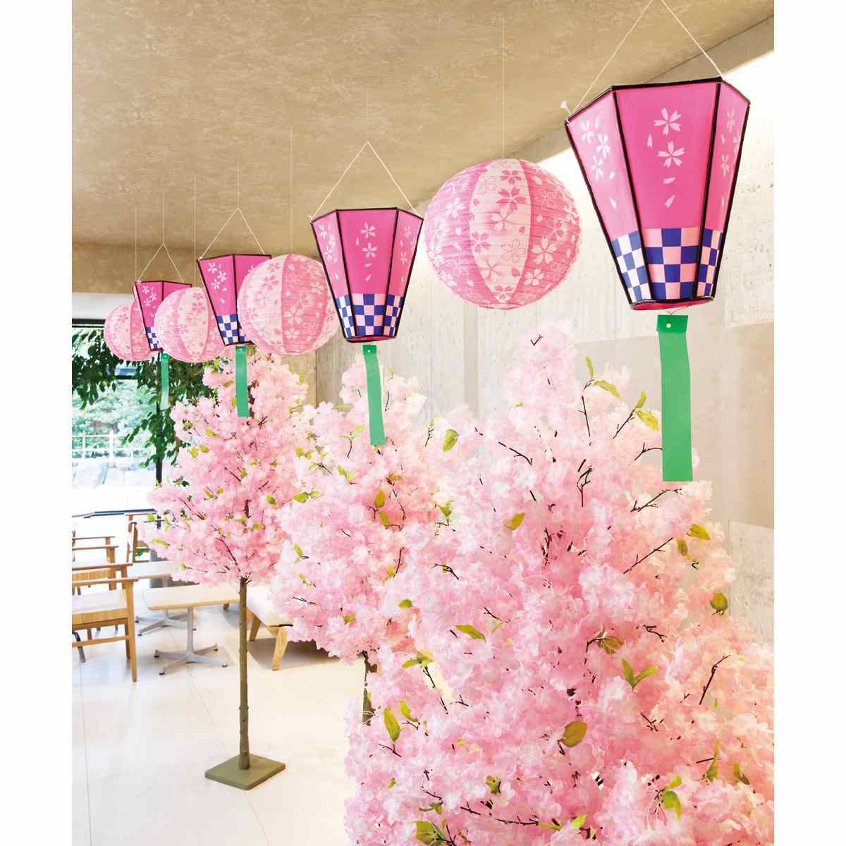 20個セット桜ぼんぼりちょうちん10号(30cm)