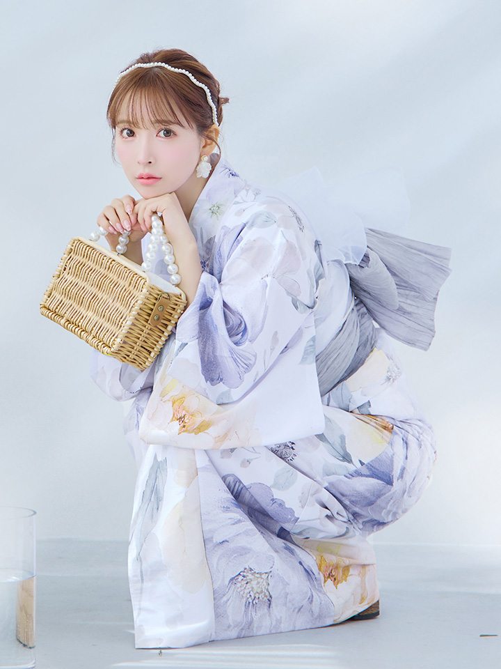 即日発送】シャーベットフラワー牡丹浴衣【浴衣3点セット 浴衣/帯