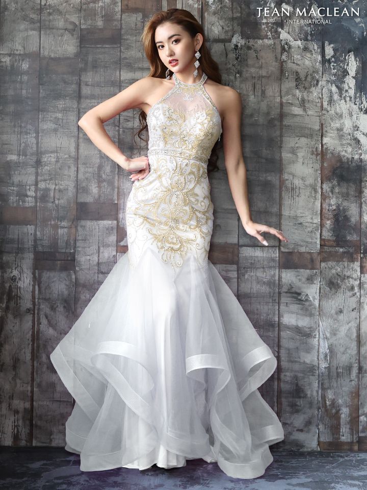 JEAN MACLEAN/ジャンマクレーン】ネット刺繍/ ホルターネック