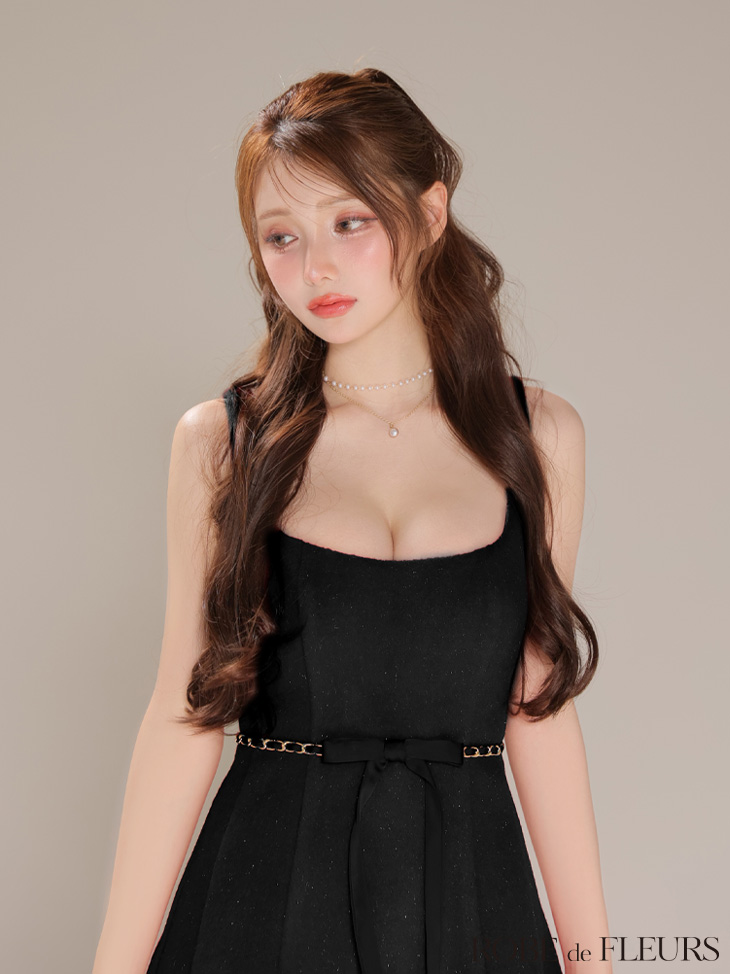 XSサイズあり【ROBE de FLEURS/ローブドフルール】ウエストリボン