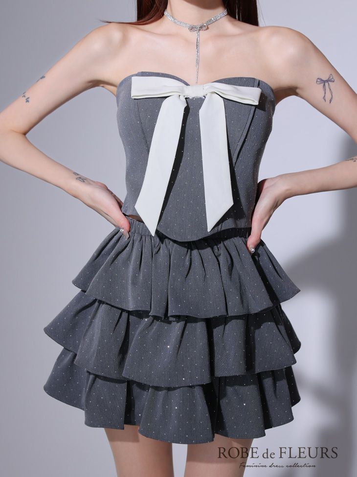 XSサイズあり【ROBE de FLEURS/ローブドフルール】ビッグリボン