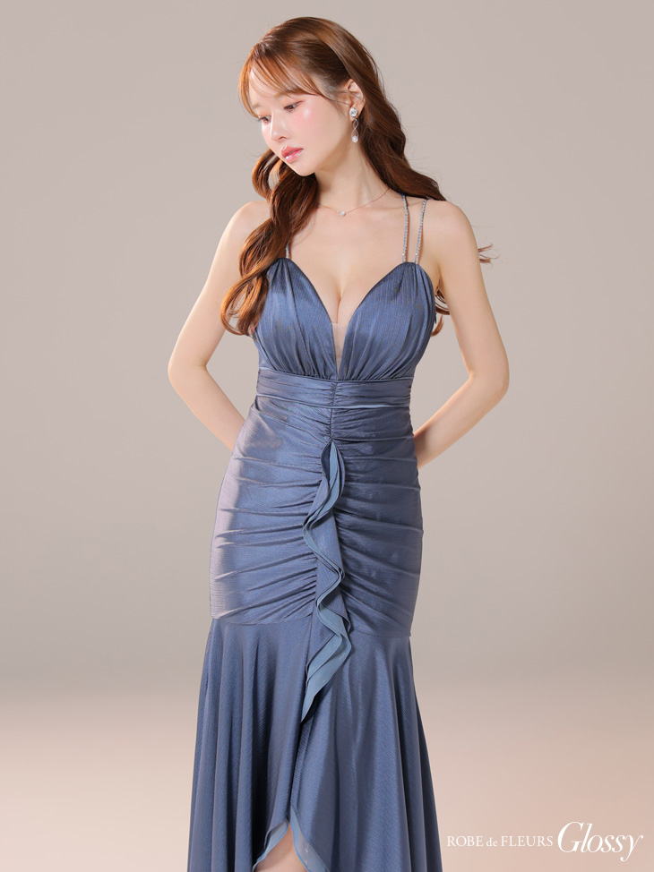 XSサイズあり【Glossy/グロッシー】サテン/ フレア/ キャミ/ ロング