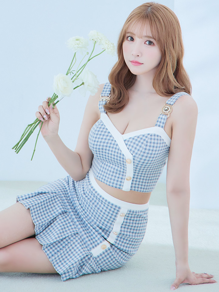 an /アン】ギンガムチェック/ マーメイド/ ビスチェ/ ボタンデザイン