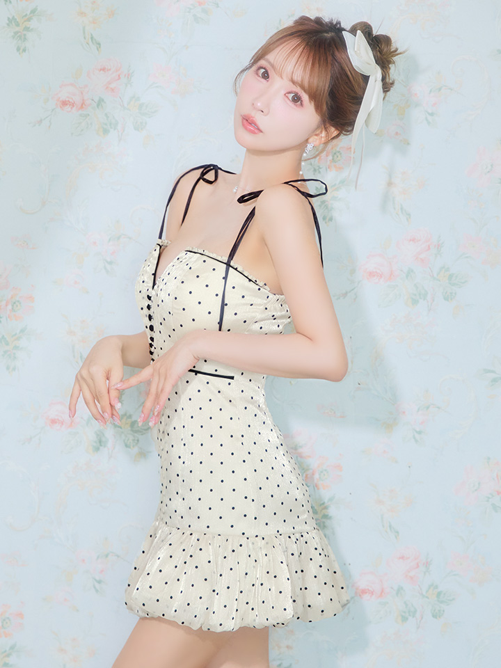 XSサイズあり【ROBE de FLEURS/ローブドフルール】ドットオーガンジー