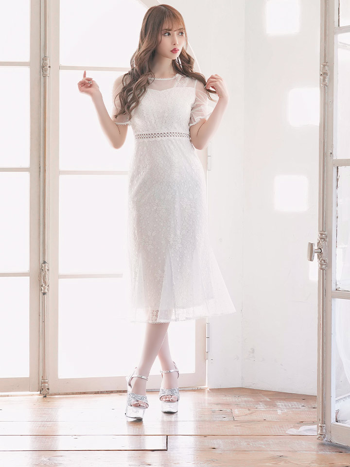 XS-Lサイズあり【SETTAN/セッタン】フラワーレース/ パフスリーブ