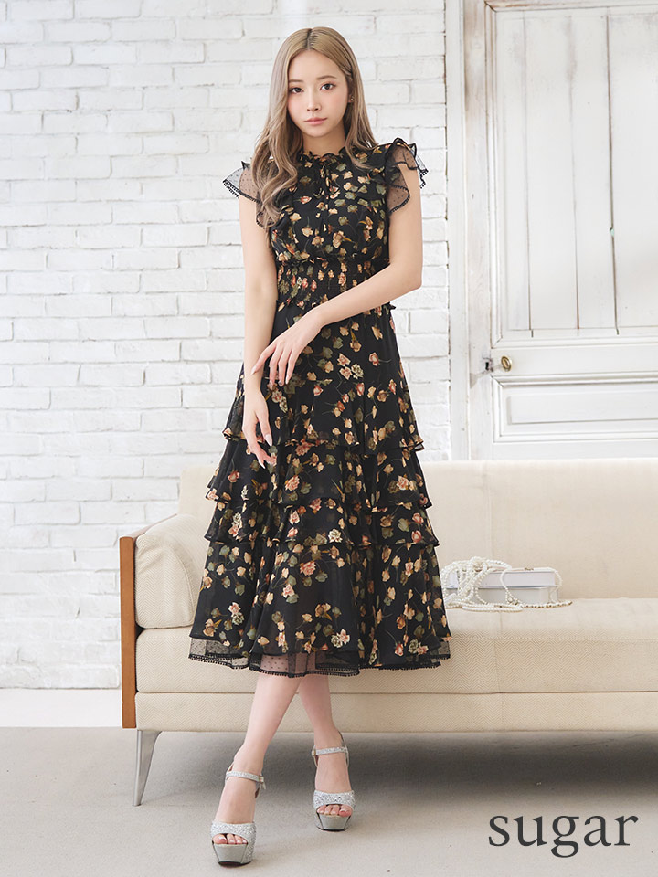 XS-Lサイズあり【SETTAN/セッタン】フラワープリント/ レース/ フリル