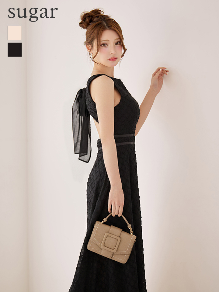 VELIQUE ペールピンク ビジュー付きロングドレス Mサイズ サイズ