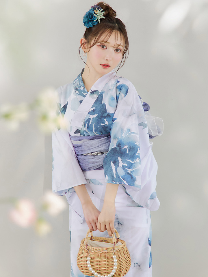 即日発送】グラデーションブルーグリーン浴衣【浴衣3点セット 浴衣/帯