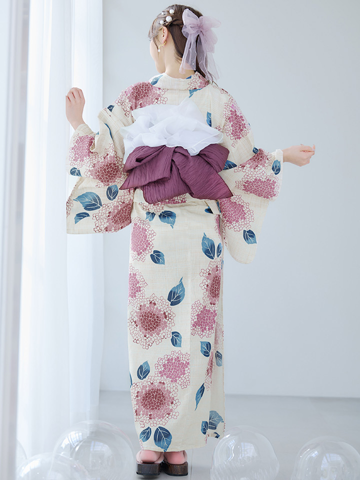 浴衣 紫陽花 絞り【クリーニング済】単品 帯無し 浴衣 紫陽花 絞り