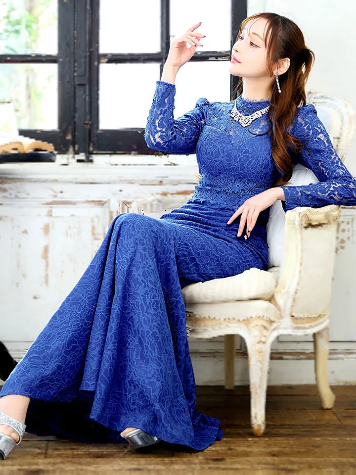 UNA VALERIE / ウナヴァレリェ】総レース/ ハイネック/ マーメイド