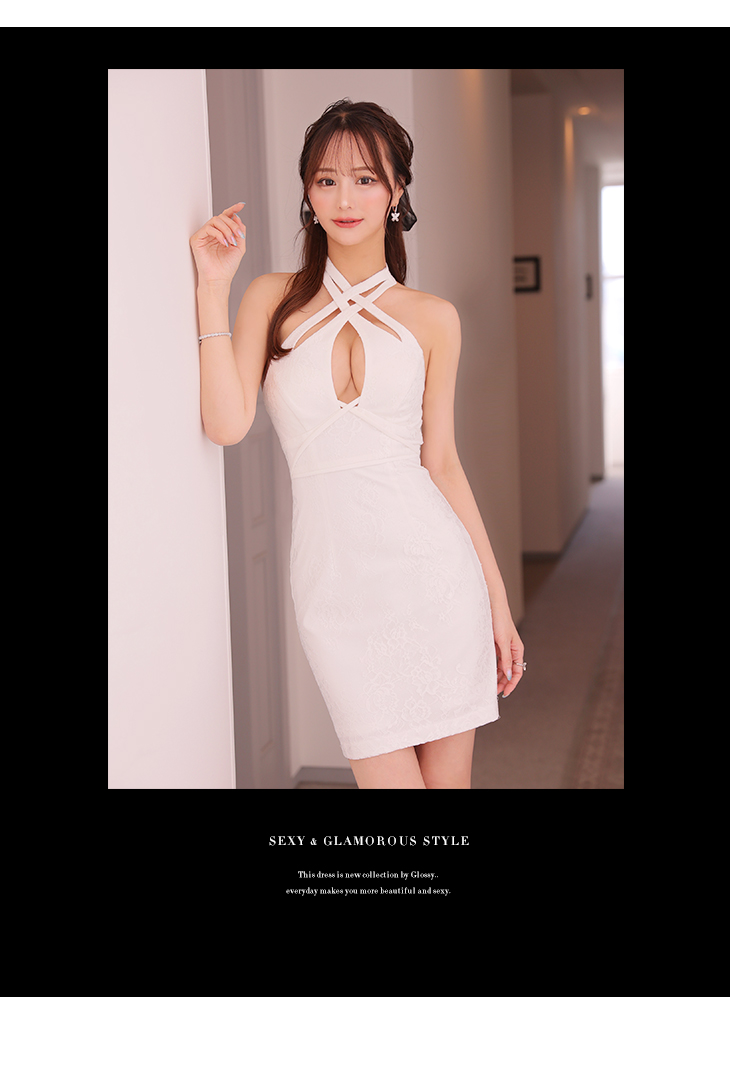 XSサイズあり【Glossy/グロッシー】クロスホルター/ ホルターネック