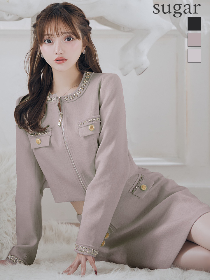 Lサイズあり【Glossy/グロッシー】ロングスリーブ/ ツイード