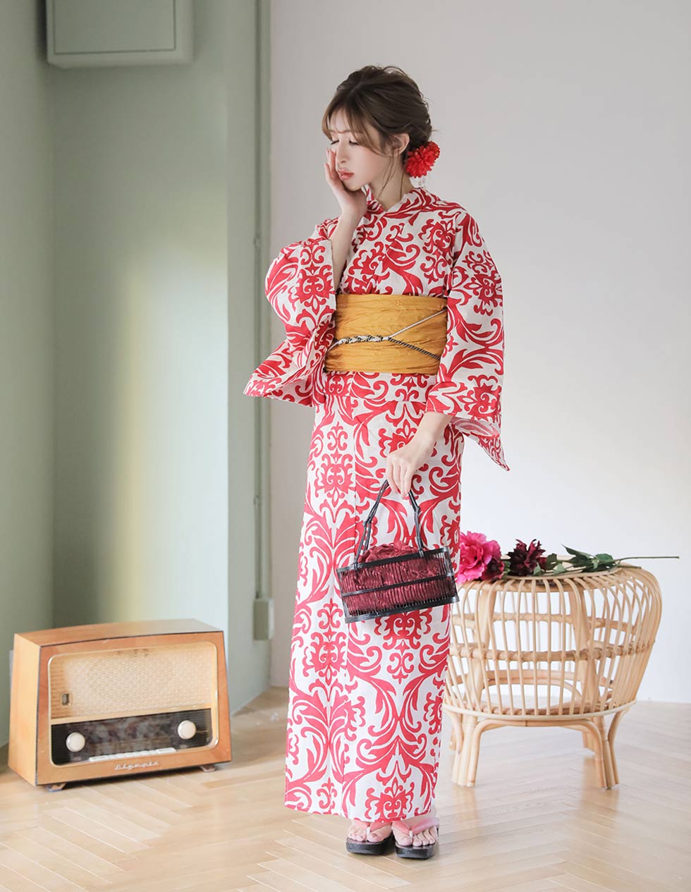 即日発送】【浴衣セール】【浴衣】sugar&Jewelsオリジナルデザイン！紅