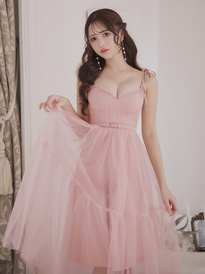 XS-Lサイズあり【DEA./ディア】ショルダーリボン/ フレア/ チュール