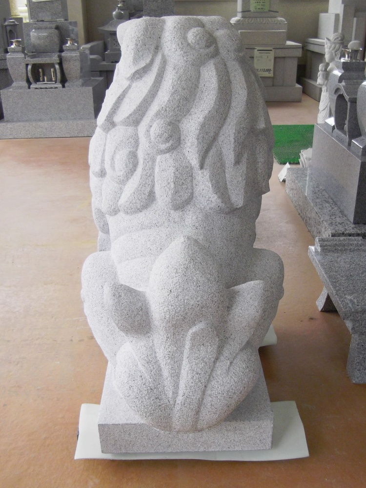 狛犬 古代型子付玉付の製品案内愛知県岡崎市の石灯篭・水鉢蹲など石材