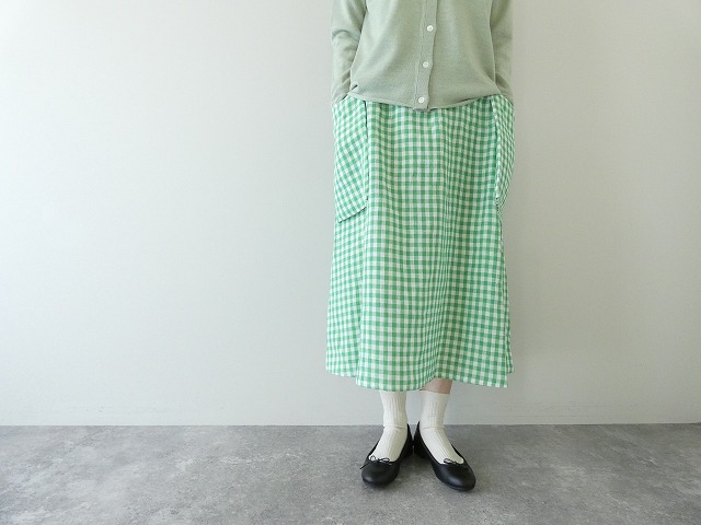 R&D.M(オールドマンズテーラー) LINEN GINGHAM CHECK POCKET SKIRT