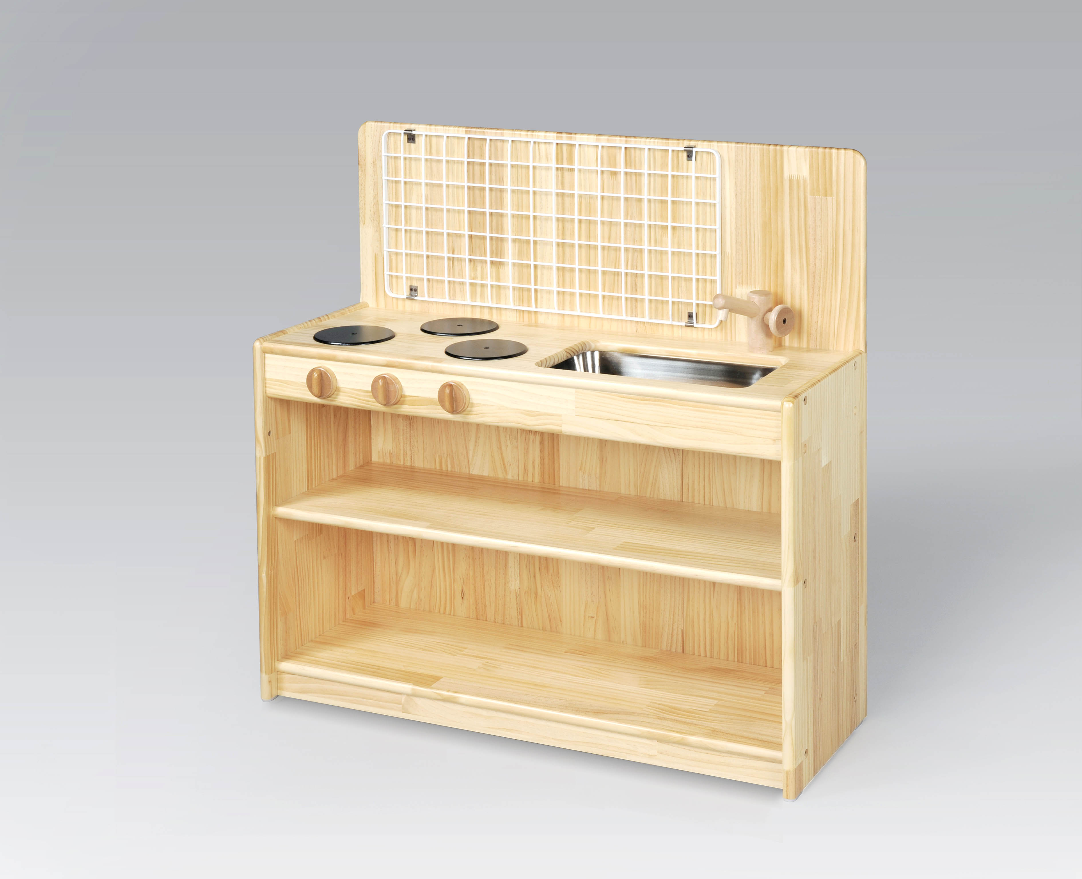 木のおもちゃ カルテット / 【木製ままごと】白木流し台〈ネット付