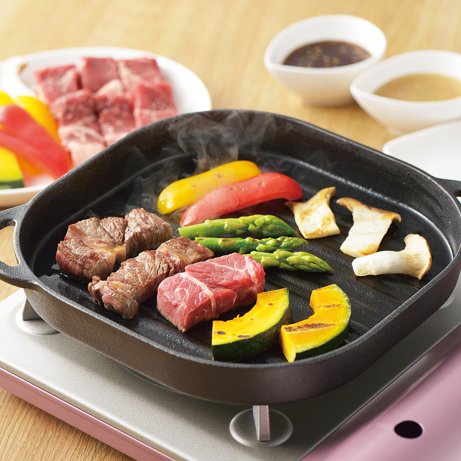 スプラウト 鉄鋳物製グリルプレート24×24cm(ウェーブ) HB-4623