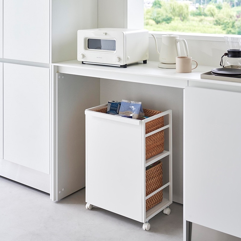 山崎実業 tower 目隠しワゴンタワー ホワイト※ラッピング不可(目隠し