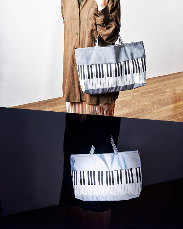反射素材 レッスンバッグ ピアノ鍵盤 103470 音楽雑貨・アクセサリー