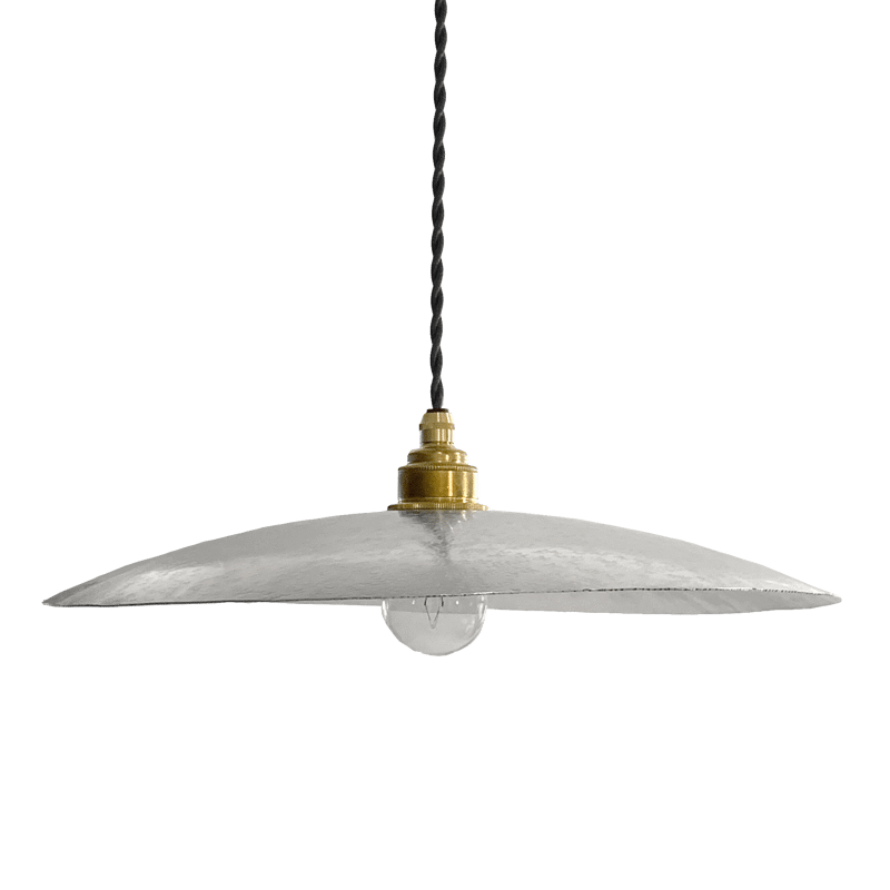 鎚目模様のシェードランプ E26 お皿型 アルミ | LT-PD010-11-G148